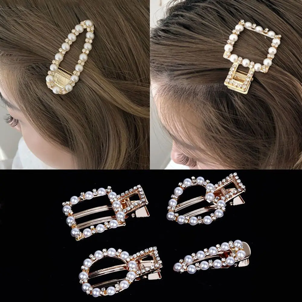 

Full pearls Hair Clips for Women Fashion Sweet Imitation Korean Style Hairpins Alloy BB Hairgrip Girls Hair Accessories