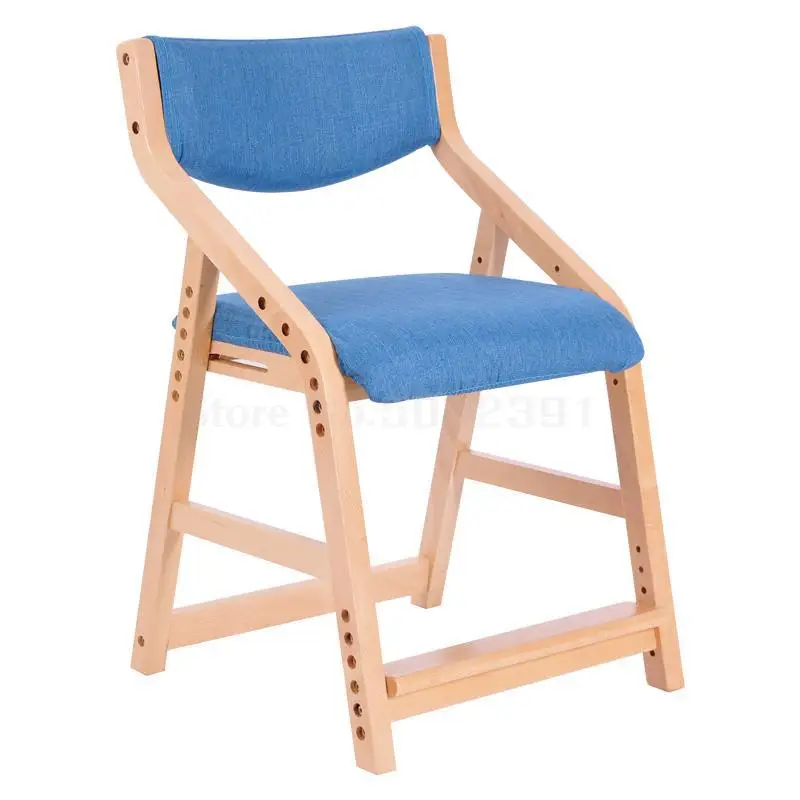 Детское обучающее кресло регулируемое подъемное сиденье со спинкой коррекция осанки стол из массивной древесины стул для начальной школы студенческий - Цвет: Same as picture 10