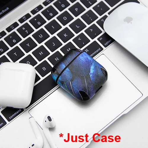 Кожаный чехол для наушников с 3D-принтом для Apple, аксессуары для airpods, защитный чехол, Bluetooth, наушники, украшения, уникальный чехол, подарки - Цвет: case