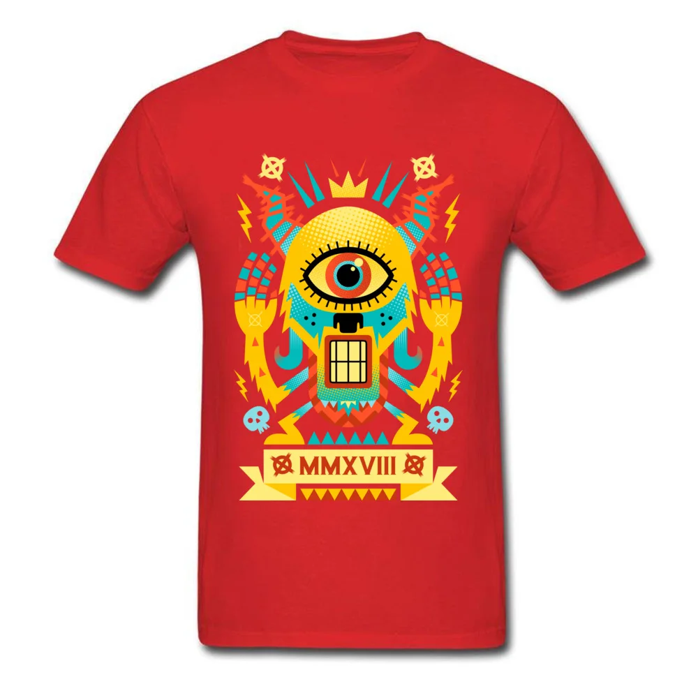 Pop Expressionist Monster 100% Cotton Fabric Tshirts for Men Short Sleeve Tees Family ostern Day Round Collar Tops & Tees Crazy Pop Expressionist Monster red