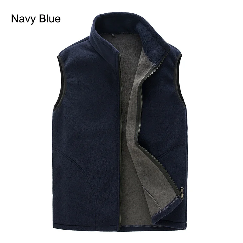 VEQKING, мужской весенний флисовый жилет, уличная походная куртка для альпинизма, треккинга, рыбалки, мужские теплые куртки без рукавов - Цвет: Navy Blue