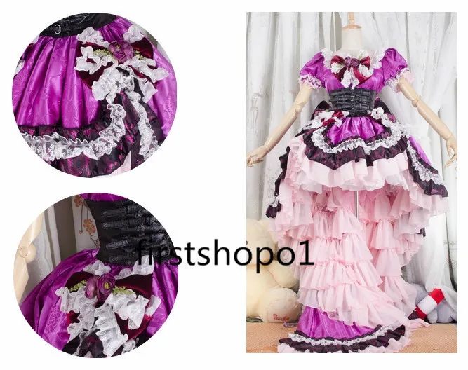 Высококачественный костюм Yakumo Yukari для косплея TouHou Project фиолетовое платье на