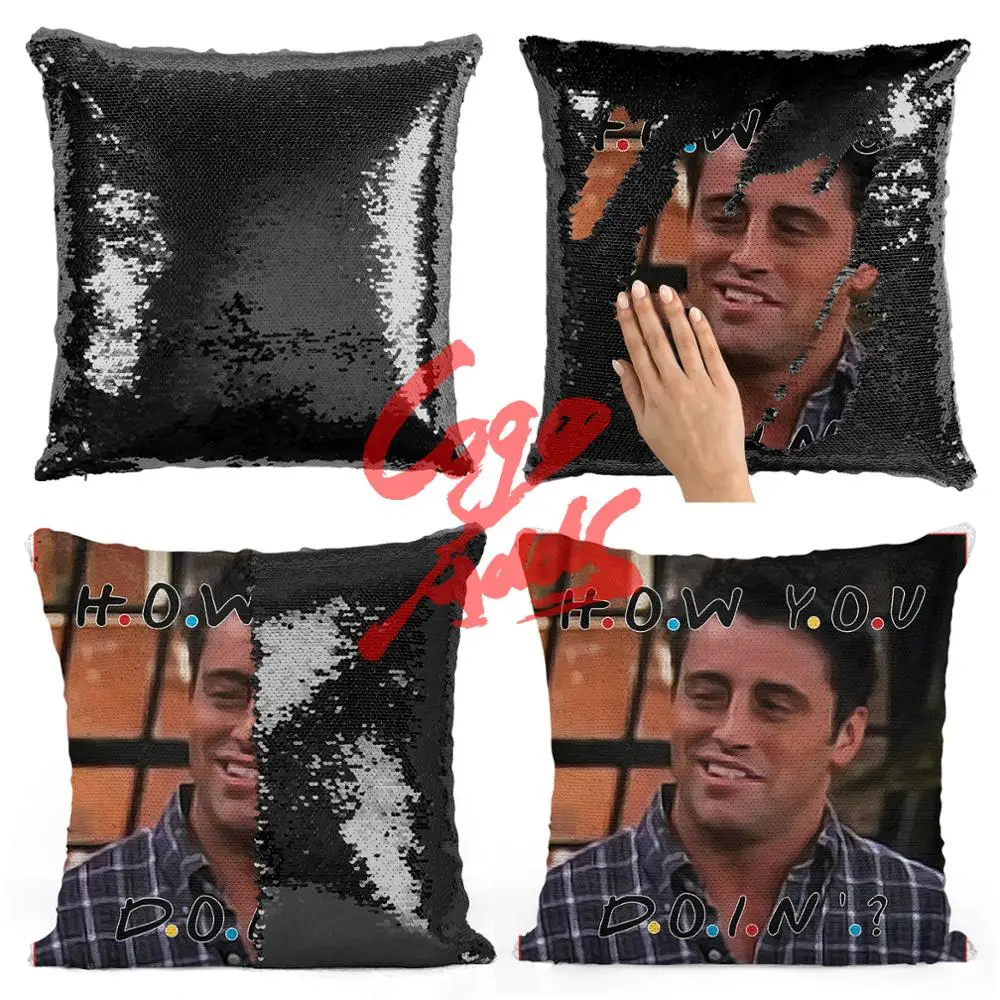 

Friends How You Doing sequin pillow | sequin Pillowcase Two color pillow gift for her gift for him magic pillow Friends TV show