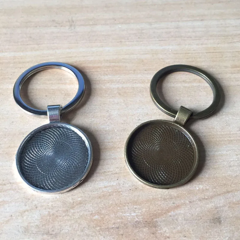 6PCS/Lot Vintage Key Chains 25mm Round Cabochon Setting DIY Blank Keychain Handmade | Украшения и аксессуары