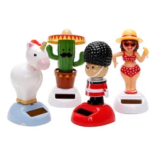 Кактус солдат Единорог креативный подарок декор для автомобильной приборной панели Автомобильные украшения автомобильные аксессуары на солнечных батареях Танцующая качающая головка