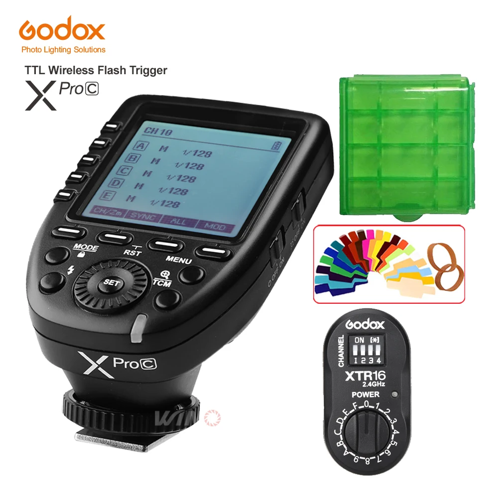 

Godox XPro-C Flash Trigger Transmitter E-TTL II 2.4G Wireless X System HSS+XTR-16 Receiver for Canon with AD180 AD360 AD360II-C