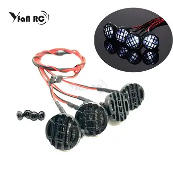 

RC Car 4 Round LED Light Cover for 1:10 RC Crawler TRX-4 Axial SCX10 90046 Tamiya CC01 RC4WD D90 MST HPIRC Car 4 Round L
