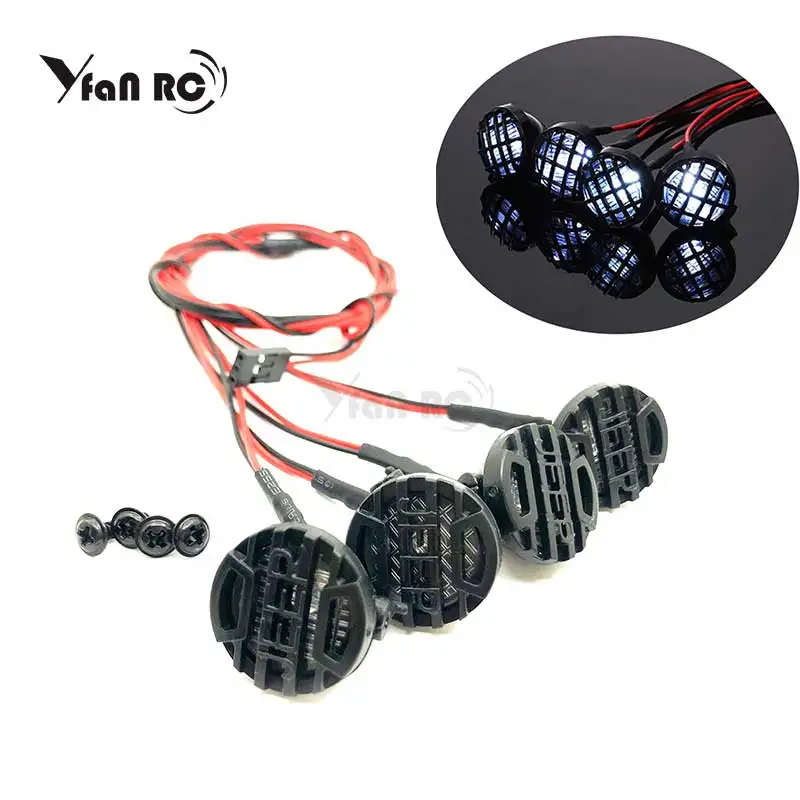 RC Car 4 Round LED Light Cover for 1:10 RC Crawler Traxxas TRX-4 Axial SCX10 90046 Tamiya CC01 RC4WD D90 MST HPIRC Car 4 Round L RC Car 4 Round LED Light Cover for 1:10 RC Crawler Traxxas TRX-4 Axial SCX10 90046 Tamiya CC01 RC4WD D90 MST HPIRC Car 4 Round L