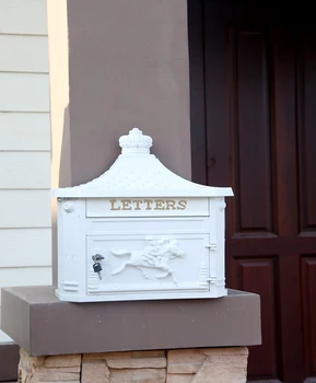Goedkoop 4 Colour Top selling Europese muur Mailbox Fashion Vintage Emmer tin Krant doos Post Brief Doos aluminium