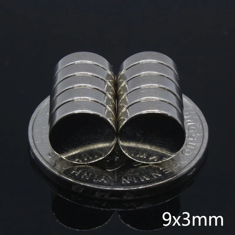 Мм 10 шт. 9x3 мм Круглые неодимовые магниты редкоземельных дисковых магнитов N35 NdFeB DIY Craft постоянный супер сильный магнит диаметр 9 мм x мм 3