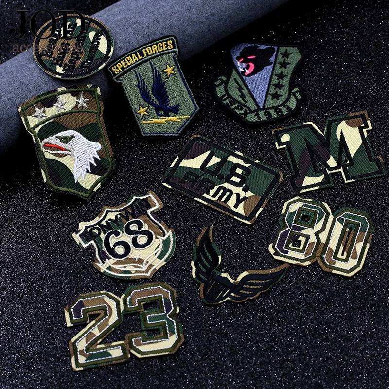 

JOD Iron on DIY Military Patch Embroidery Applique Patches for Clothing Jacket Tactical Patch for Clothes Stickers Applications