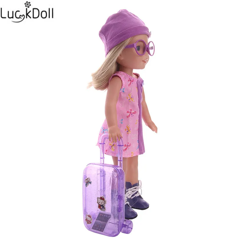 Luckdoll новая кукла чемодан набор комбинация подходит 18 дюймов американские кукольные аксессуары