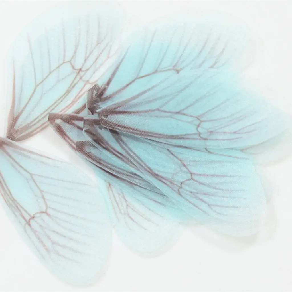 50pcs Cloth Fashion Dragonfly Wing Charms for Women Earrings Pendant Jewelry