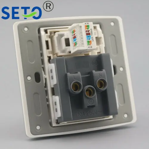86 Тип один Порты и разъёмы RJ45 Cat6 сети+ пять отверстий Мощность разъем Keystone лицевой панели