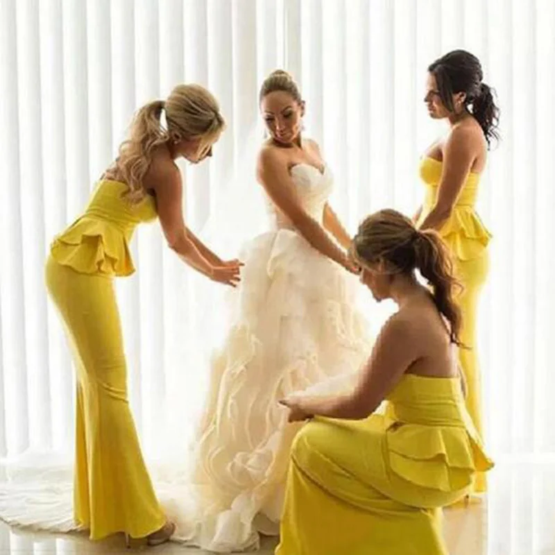 Unique Mermaid Sweetheart Neckline Cheap Chiffon Long font b Bridesmaid b font font b Dress b