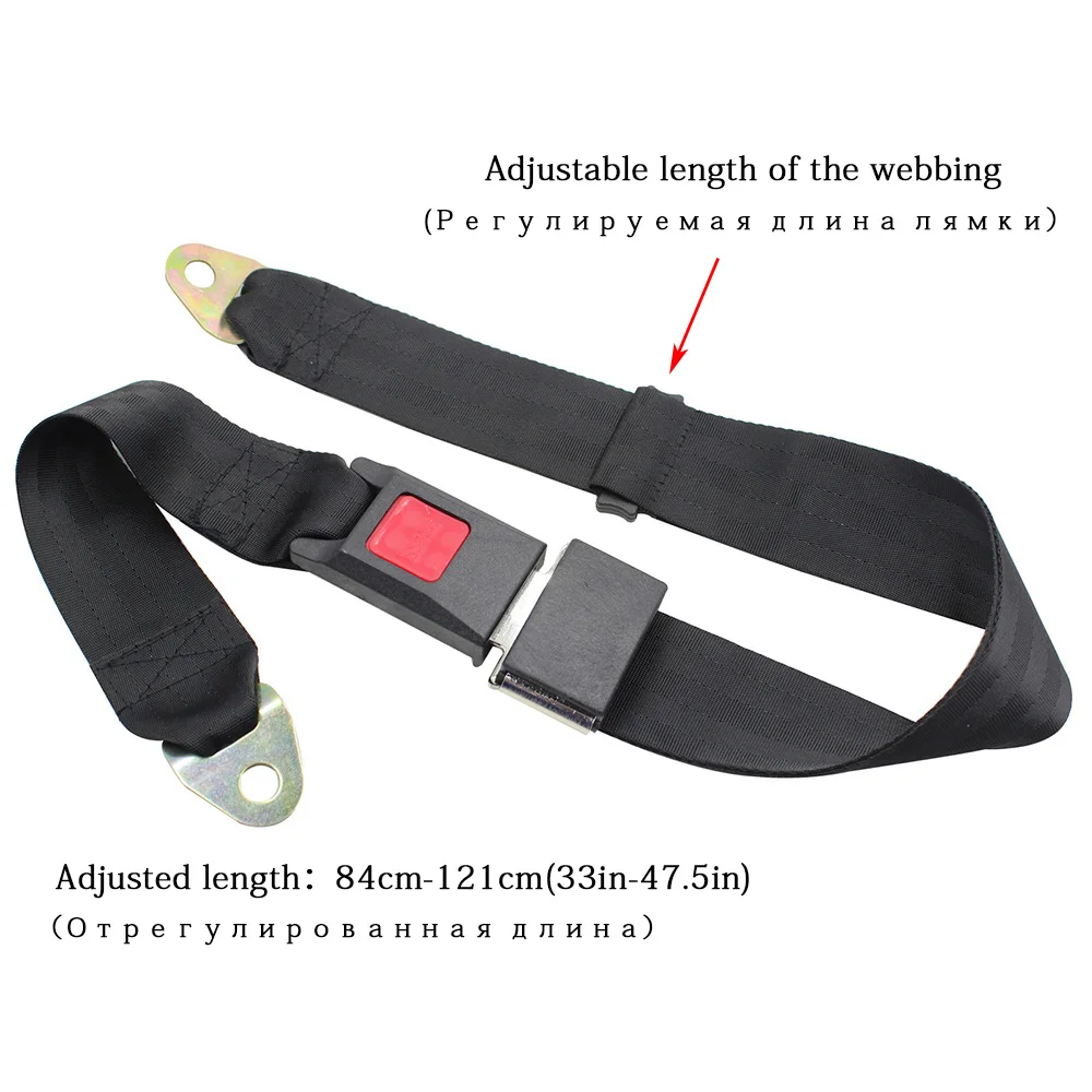 

Universal Car Safe Fit Adjustable Seat Belt Car Truck Two Point Seat Belt Lap Safety Belts Durable Buckle Car Vehicle Seat Belts