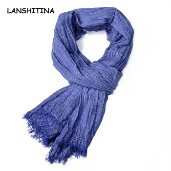 

2018 new autumn winter European and American yarn-dyed men's scarves wholesale solid color tassel scarves