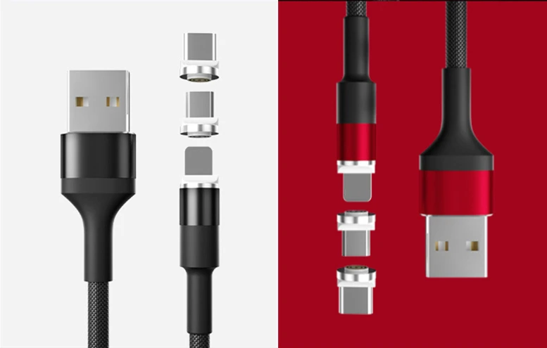 Магнитный кабель 5 V/3A 9В/1.67A Плетеный светодиодный Тип C Micro usb-кабель для передачи данных(синхронизации) и зарядки USB с магнитными разъемами для Зарядное устройство кабель для передачи данных для iPhone samsung huawei Xiaomi