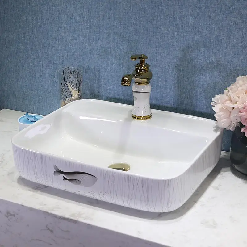 Китай художественный фарфор ручной работы Фарфор Lavabo Ванная комната сосуд раковины Умывальник для рук Овальный керамический умывальник раковина для ванной комнаты - Цвет: design 4 only sink