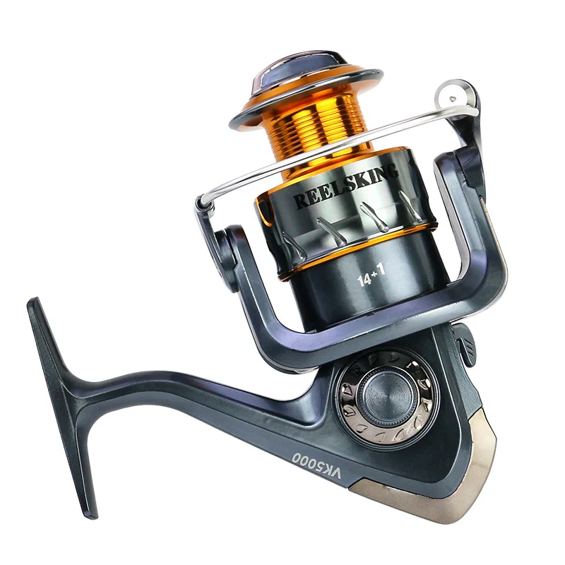 

Reelsking Metal Spool Spinning Fishing Reel 14BB Superior Wheel Freshwater Saltwater Fishing 1000-7000 Series 5.5:1 Wheel reel