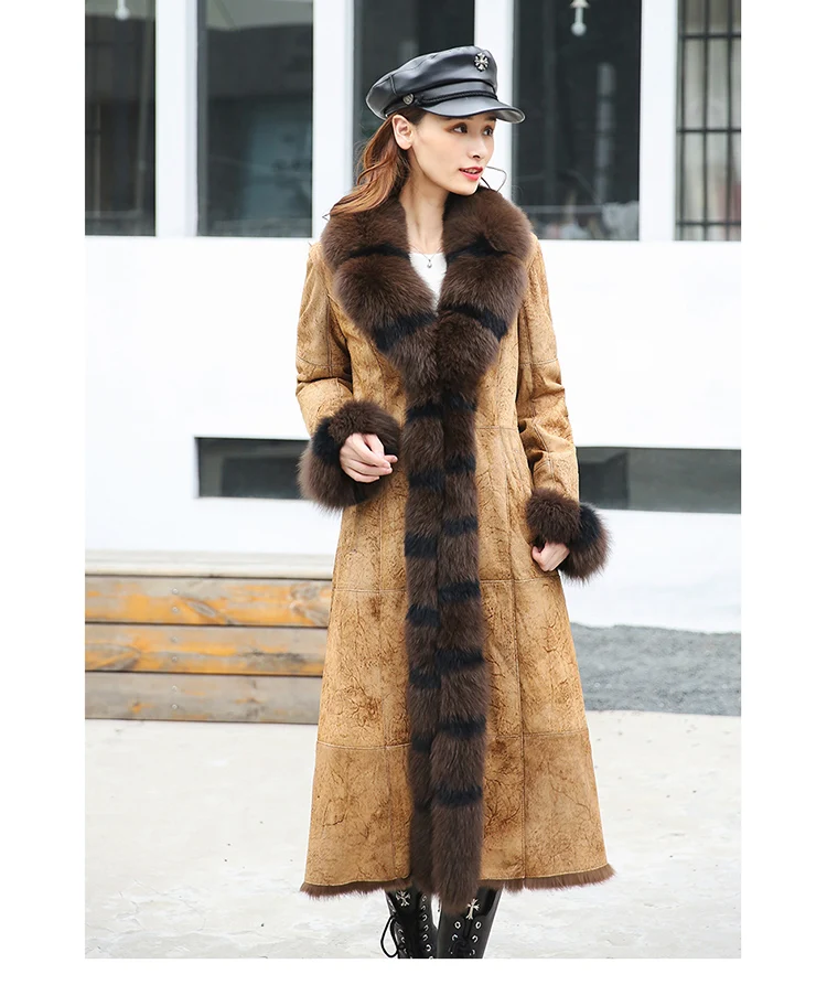 Новое поступление, зимнее пальто из искусственного лисьего меха с длинными расклешенными рукавами, плотное теплое пальто из искусственного меха, XHSD-294