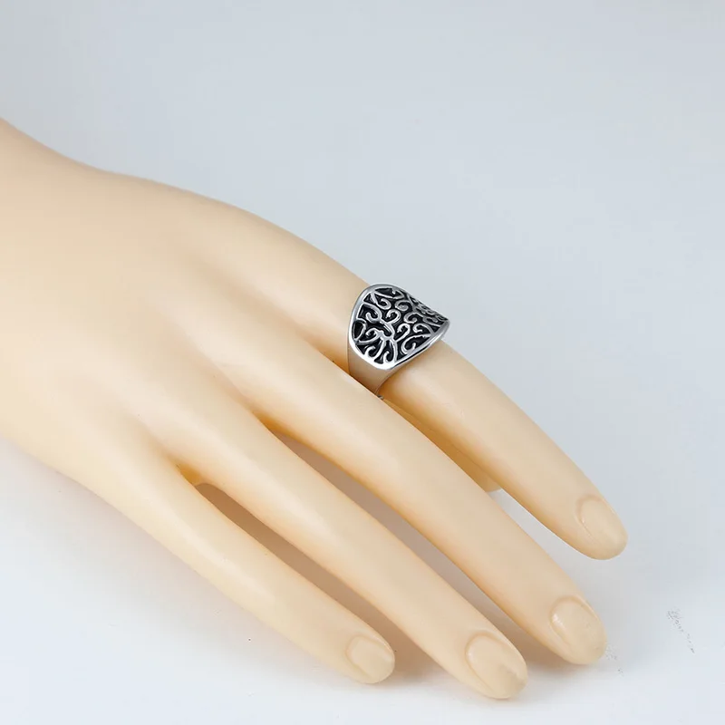 New Fashion Stainless Steel White/Black Enamel Rings For Women Charm Pattern Finger Ring Ladies Jewelry Birthday Gift (A912-914)