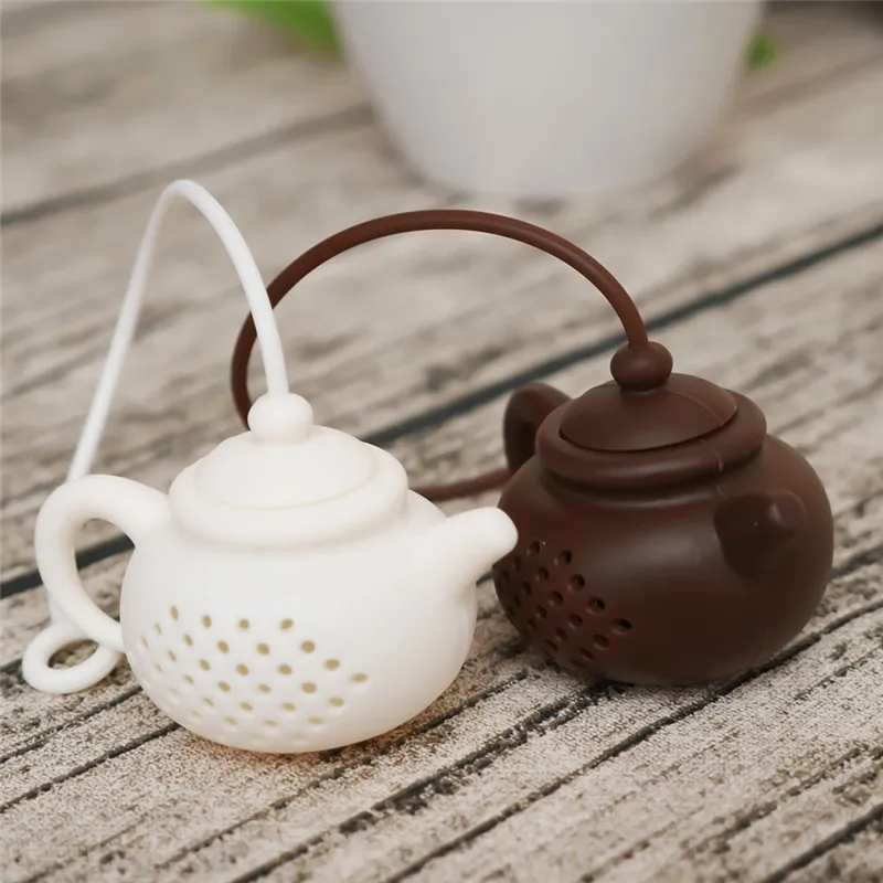 Funny Teapot Shape Tea Infuser Strainer Silicone Tea Bag Leaf Herbal