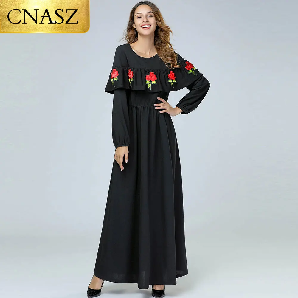 2018 UAE Abaya Kaftan Robe Dubai Denim Embroidery Hijab Muslim Dress 2018 UAE Abaya Kaftan Robe Dubai Denim Embroidery Hijab Muslim Dress