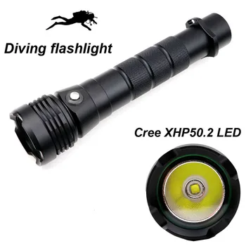 

Professional XHP50.2 Scuba Diving Flashlight Torch 2600 lumens XHP50 26650 18650 Dive Outdoor Underwater 80M light lamp