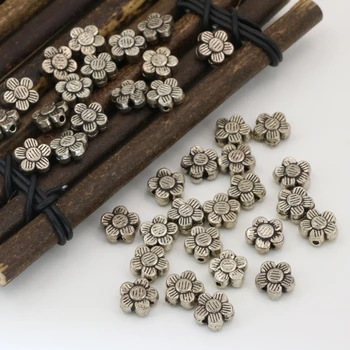 

Classical 50pcs 8mm exquisite Tibet silver-color flowers shape spacers beads jewelry making accessories free shipping B2531