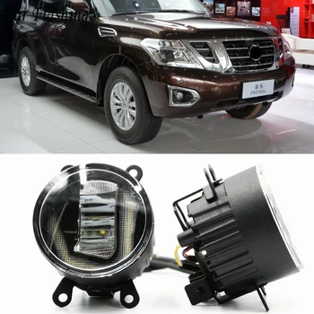 

3-IN-1 Functions Auto LED DRL Daytime Running Light Car Projector Fog Lamp with yellow signal For Nissan Patrol 2005 - 2017 2018