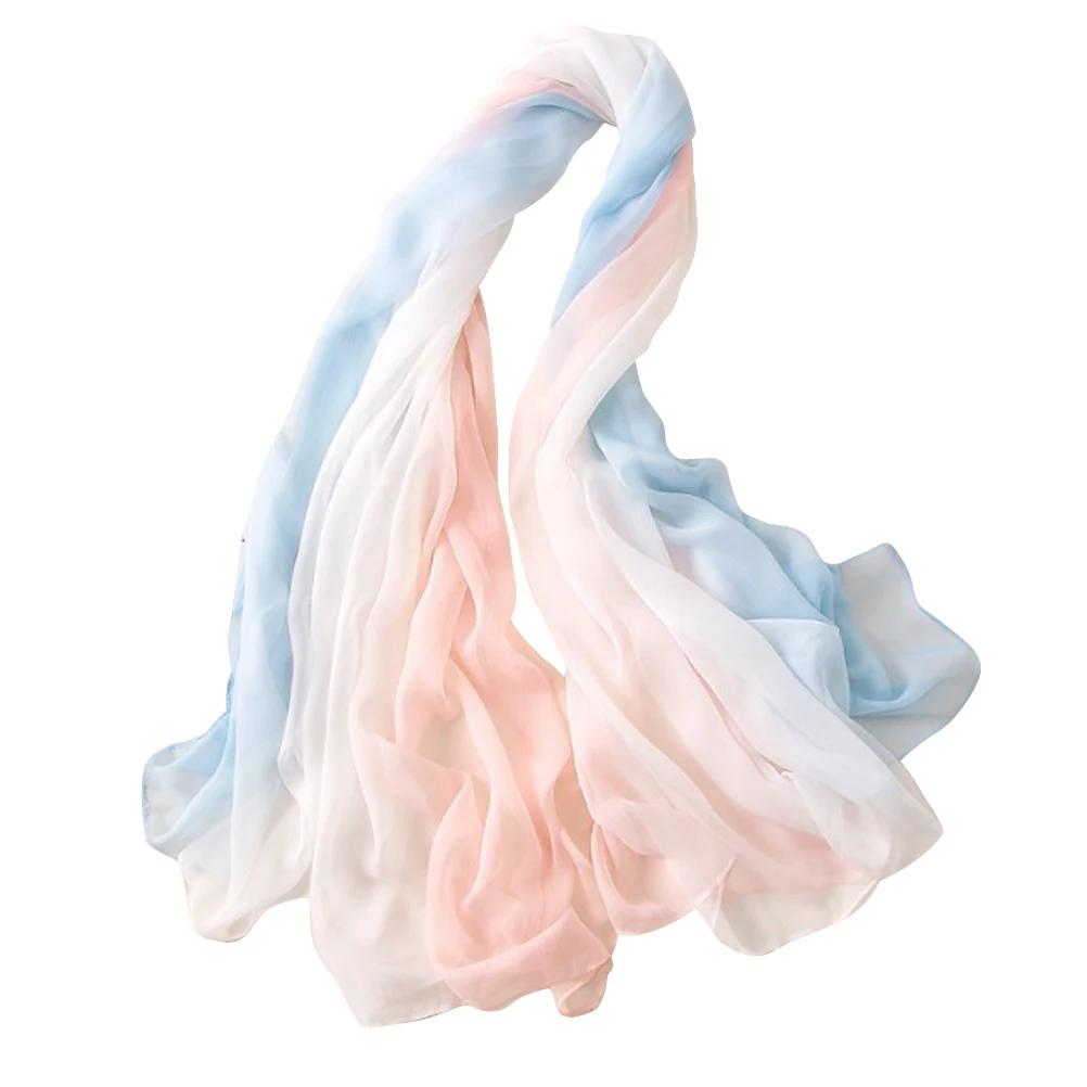 

170x145cm Unique Womens Gradient Scarves Soft UV Protection Chiffon Shawl