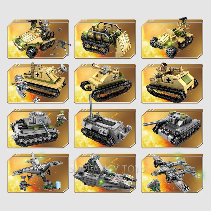 1061Pcs Military Iron Empire Tank Model Building Blocks Sets Weapon LegoINGLs