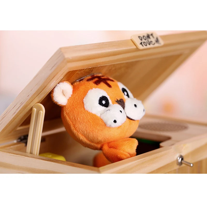 Houten Elektronische Nutteloos Doos Leuke Tiger Grappig Speelgoed Gift Voor Jongen En Kids Interactieve Speelgoed Stress-Reducti