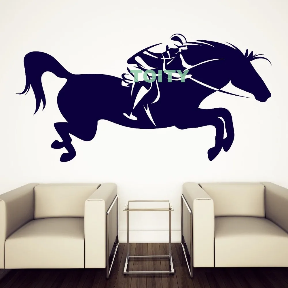 Wall Stickers Vinyl Decal Horse Race Fastest Horse Jockey Home Room