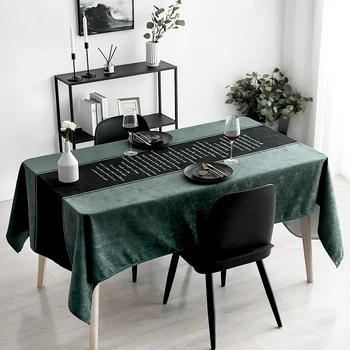 

Luxury Velvet Splice Tablecloth Waterproof Table Cover Antifouling Round Tableclothes for Wedding Event Party Hotel Decoration