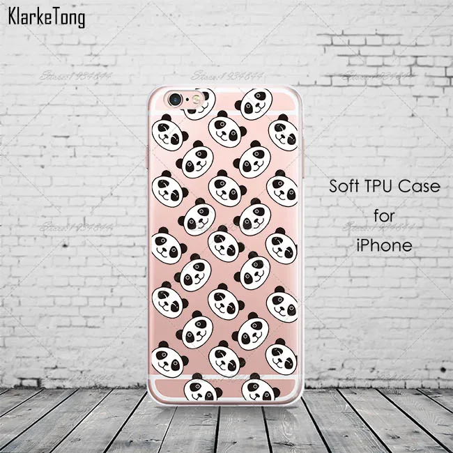 Cute Cartoon Animal Panda Case For Iphone X SE 5 5S 6 6S 7 8 Plus Transparent Silicone Phone Back Cover Coque Cute Cartoon Animal Panda Case For Iphone X SE 5 5S 6 6S 7 8 Plus Transparent Silicone Phone Back Cover Coque