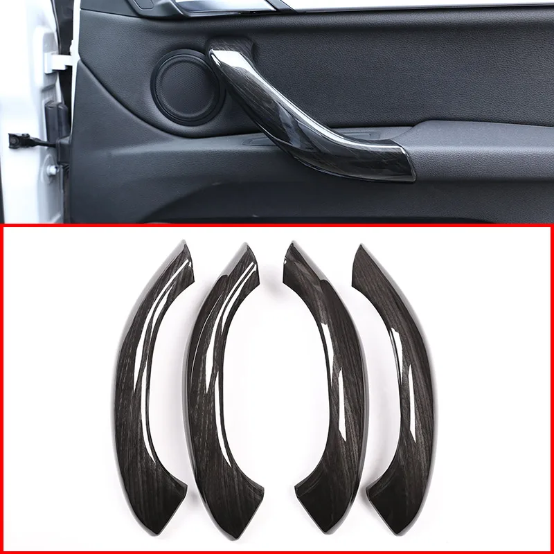4 шт. черная древесина для BMW X1 f48 2016 2019 автомобильная внутренняя дверная ручка из