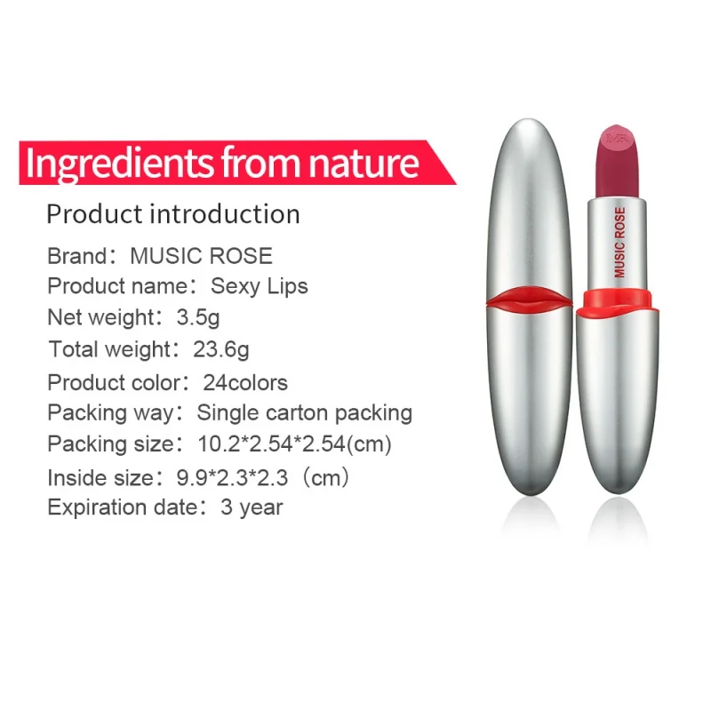 2019 1PC Bullet Shaped Lipstick Waterproof Non-Stick Cup Long Lasting Colorfast Matte Lipstick 2019 1PC Bullet Shaped Lipstick Waterproof Non-Stick Cup Long Lasting Colorfast Matte Lipstick