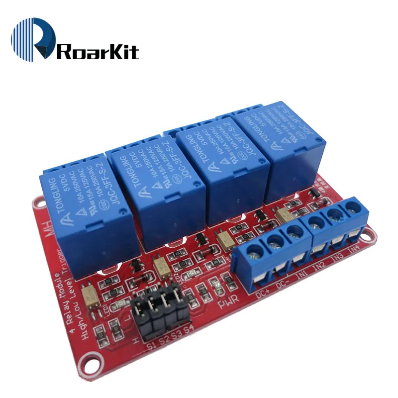 

4 Channel 5V Relay Module Board Shield with Optocoupler Support High and Low Level Trigger for Arduino