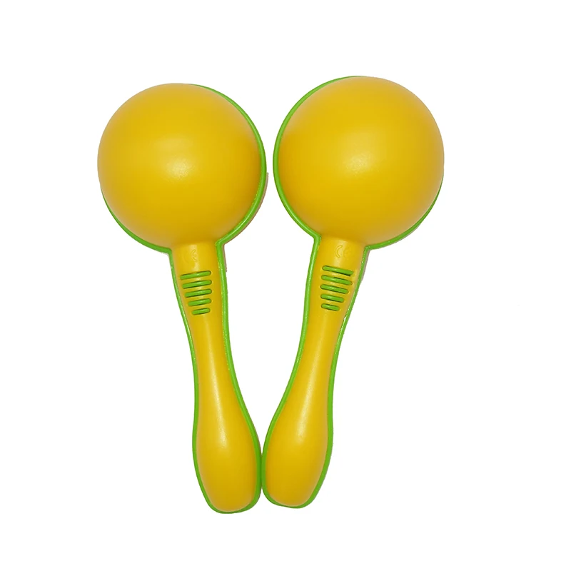 1 Pair Yellow Plastic Maracas Baby Child Musical Instrument Rattle