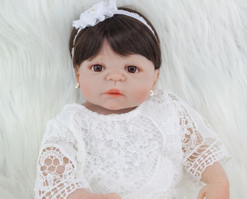 Boneca à Prova Presente de Aniversário para a Menina Corpo Inteiro Silicone Bebe Reborn Menina Boneca Criança Brinquedo Lifelike 22 Vinil Princesa Dwaterproof Água 55cm 7 Cheap Bonecas