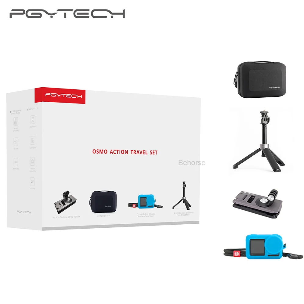 

PGYTECH OSMO ACTION Travel Set Carrying Case /Strap Holder /Silicone Case/Extension Pole Tripod For DJI OSMO Action Accessories
