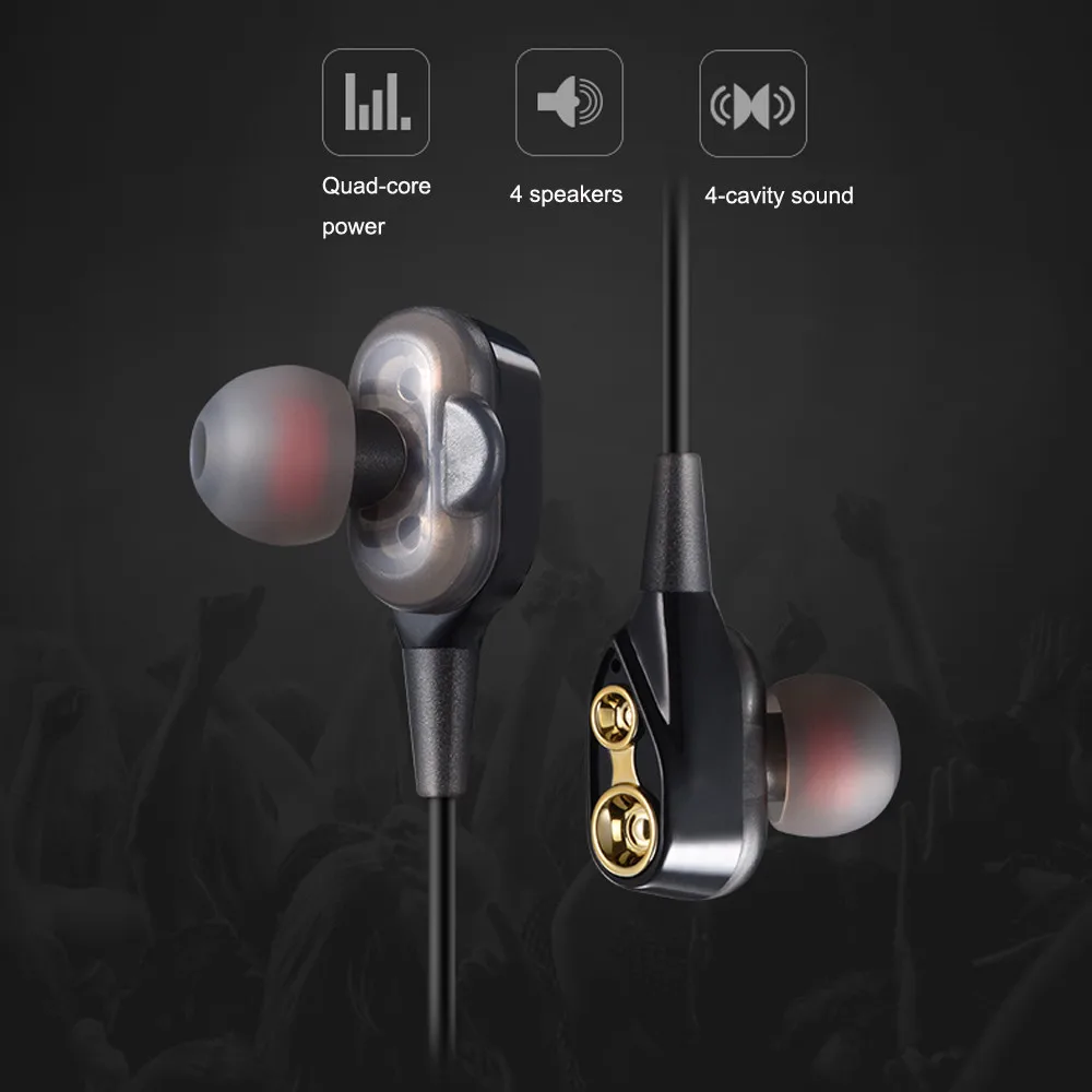 

Universal Portable Sport Music HIFI Heavy Bass Headphone Dual Dynamic Driver Earphone Wirless Bluetooth Headset For Cell Phone
