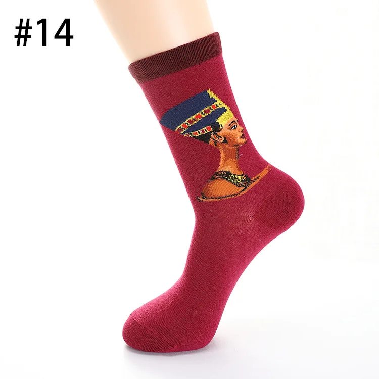 Мужские художественные носки с принтом Calcetines, женские носки Ван Гога, мужские носки Skarpety, крутые хлопковые носки, масляная живопись, Meia, забавные счастливые носки - Color: 14