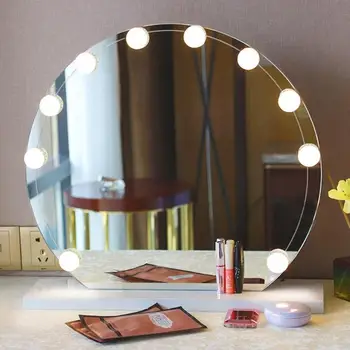 

10Pcs Makeup Mirror Vanity LED Light Bulbs lamp Kit 3 Levels Brightness Adjustable Lighted Make up Mirrors Cosmetic lights