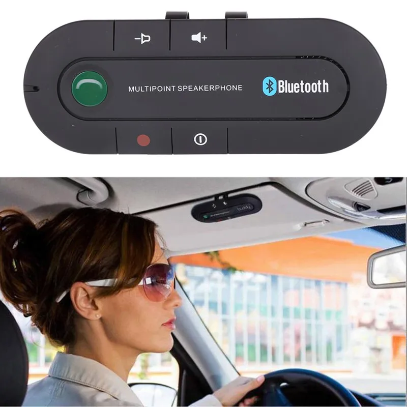 

2018 Multipoint Speakerphone 4.1+EDR Wireless Bluetooth Handsfree Car Kit MP3 Music Player for SmartPhone IPhone Android phones