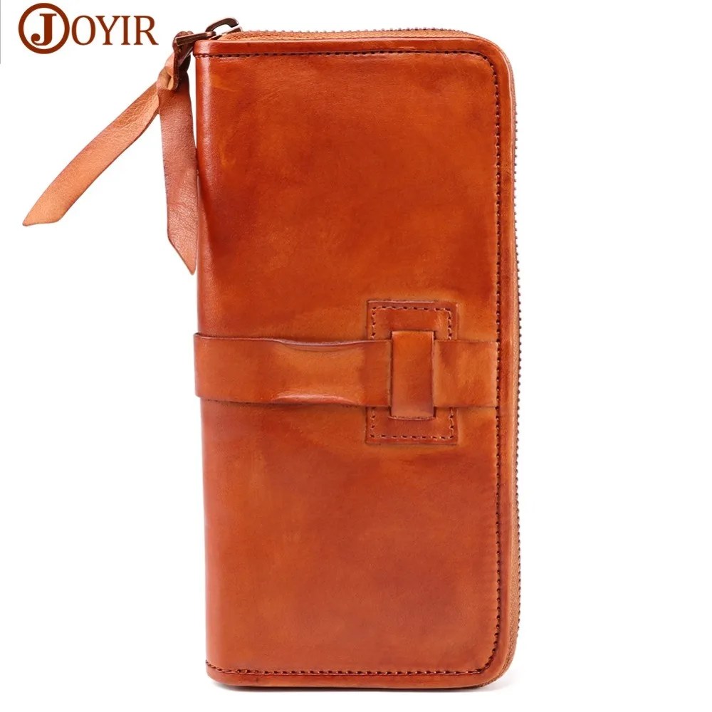 

New Genuine Leather Men Wallets Vintage Business Bag Zipper Long Purse Male Clutch Cow Leather Money Clips Mobile Bags