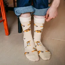 Мягкие дышащие короткие носки из хлопка для мужчин и женщин; носки до щиколотки с принтом забавной собаки, кота, поросенка; одна пара носков с милыми рисунками животных