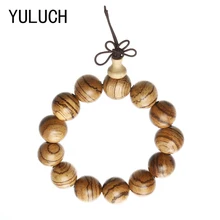 YULUCH nuevos hombres fregadero de arena blanca Natural incienso cuentas de madera para pulseras para meditar y rezar pulsera de cuentas joyería de las mujeres, joyería de Yoga